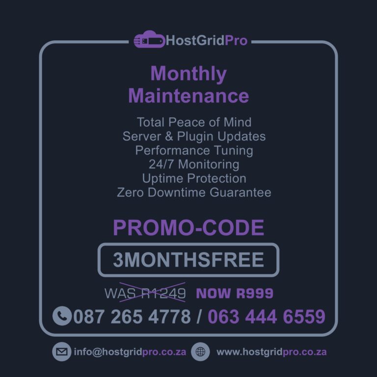Monthly Maintenance